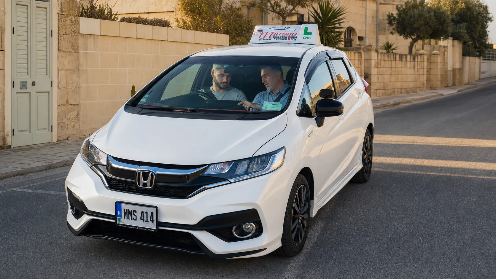 A Mariani training car displaying learner L-plates